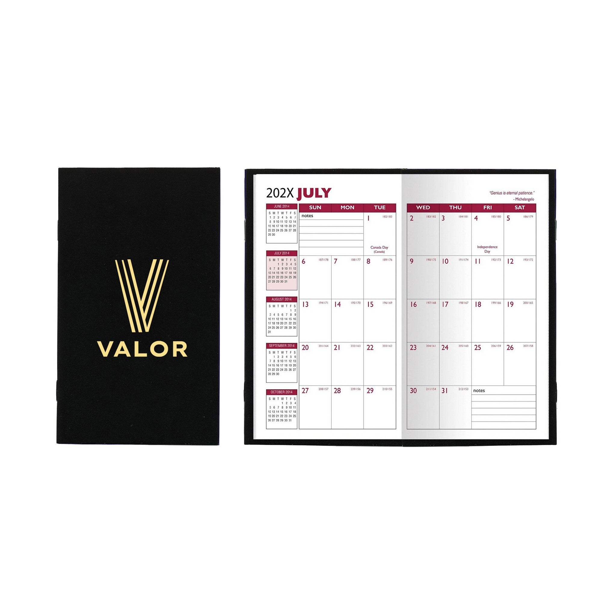 Cardstock Cover Solid Colors Academic Pocket Planner  Imprinted with Logo (Q768222)