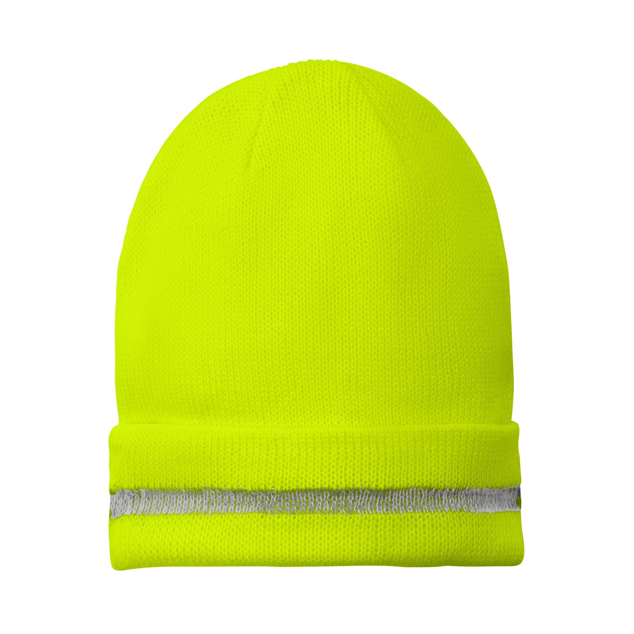 CornerStone® Enhanced Visibility Beanie with Reflective Stripe  Imprinted with Logo (Q773332)