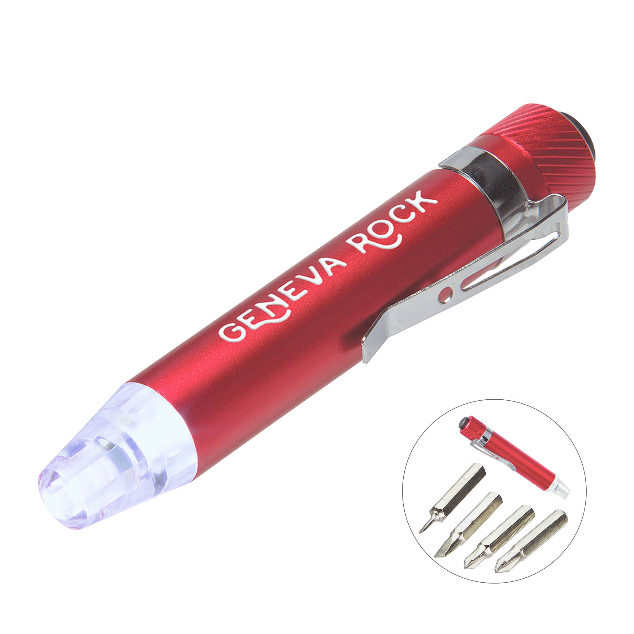 Quick-Reach 4-Bit Screwdriver Set With Light  Imprinted with Logo (Q774322)