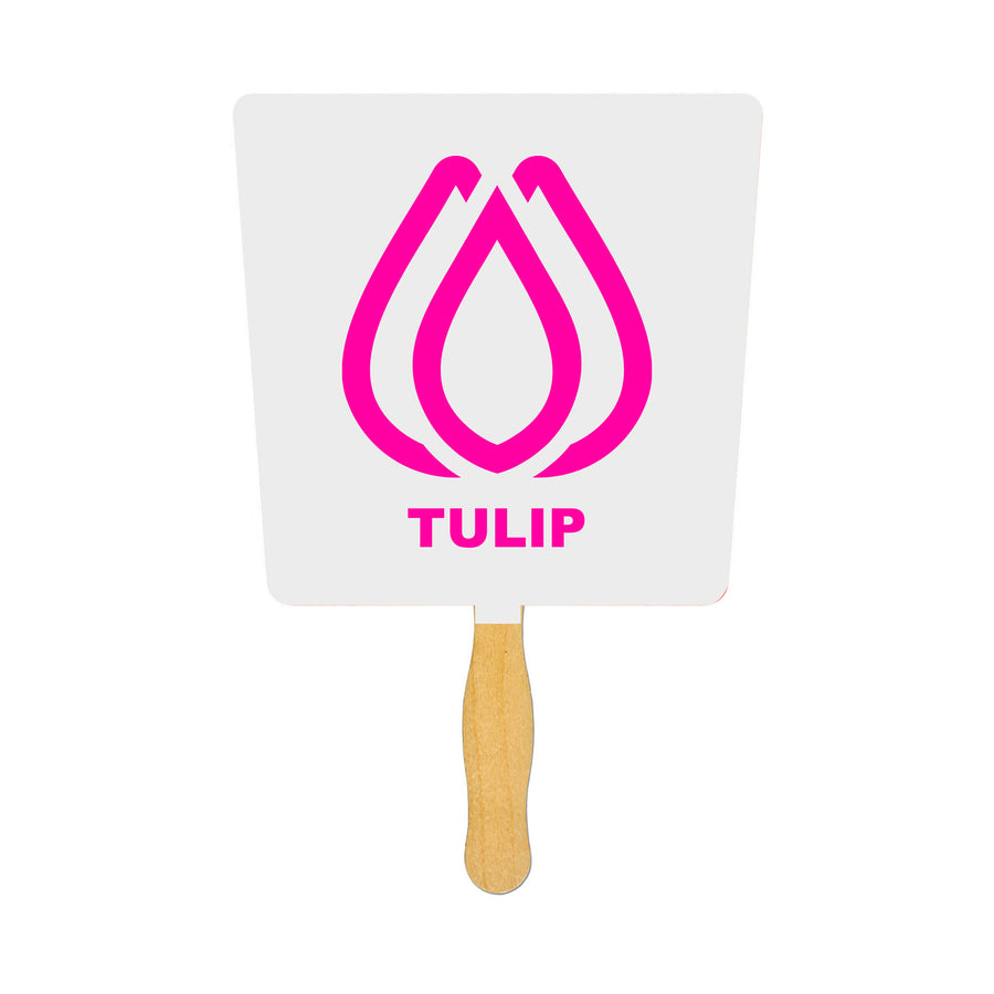 Tapered Glued Hand Fan - Single Color Imprint (Q774532)