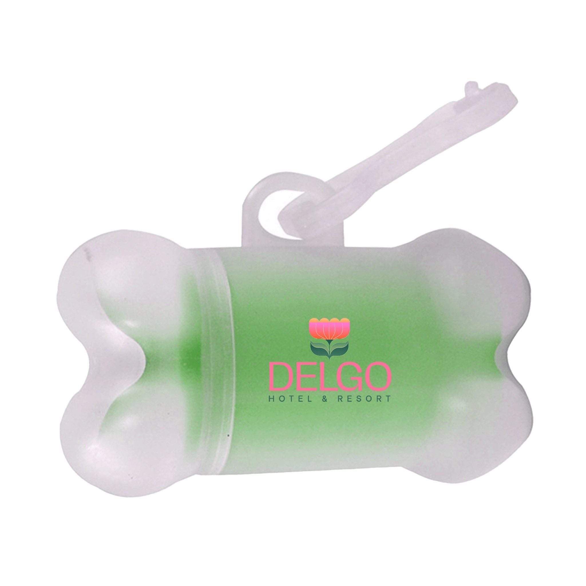 Clear Bone Shaped Pet Bag Dispenser - Full Color Sticker  Imprinted with Logo (Q774632)