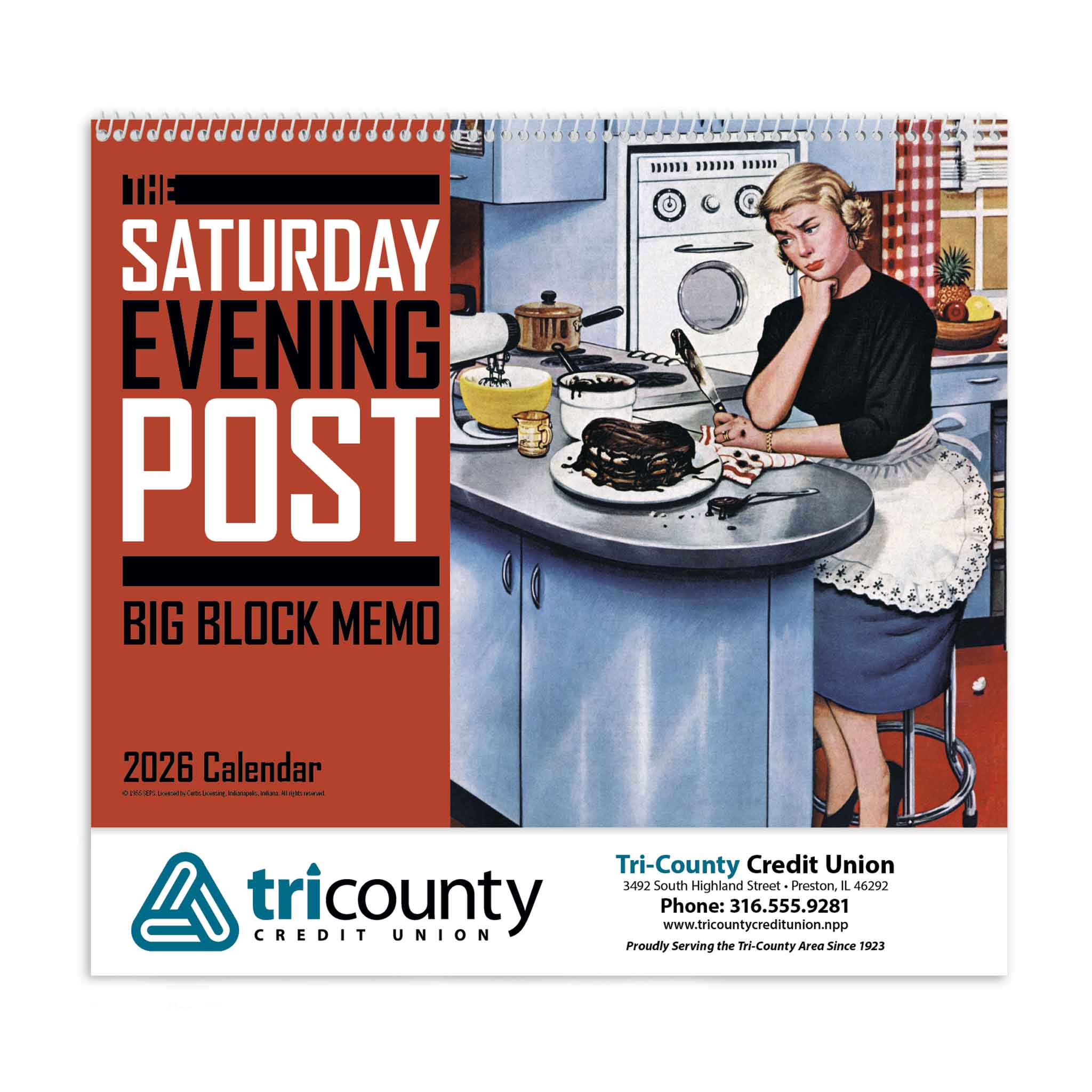 The Saturday Evening Post Big Block Memo Calendar  Imprinted with Logo (Q774722)