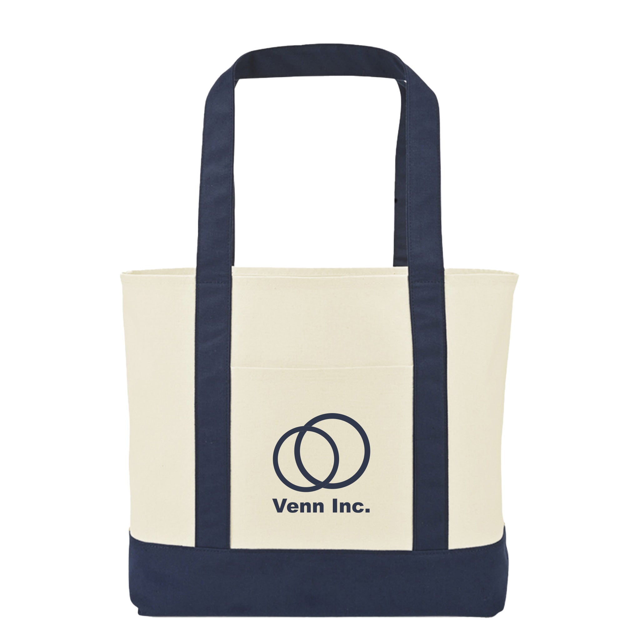 Large Canvas Tote - True Navy  Imprinted with Logo (Q776532)