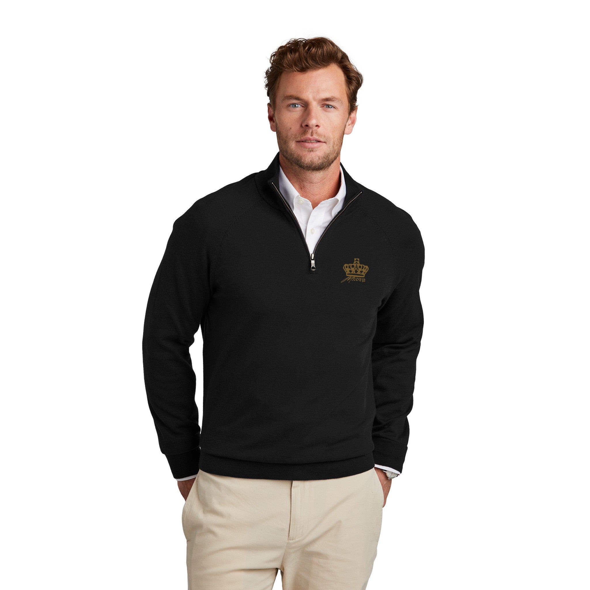 Custom Brooks Brothers® Cotton Stretch 1/4-Zip Sweater Custom Brooks Brothers® Cotton Stretch 1/4-Zip Sweater