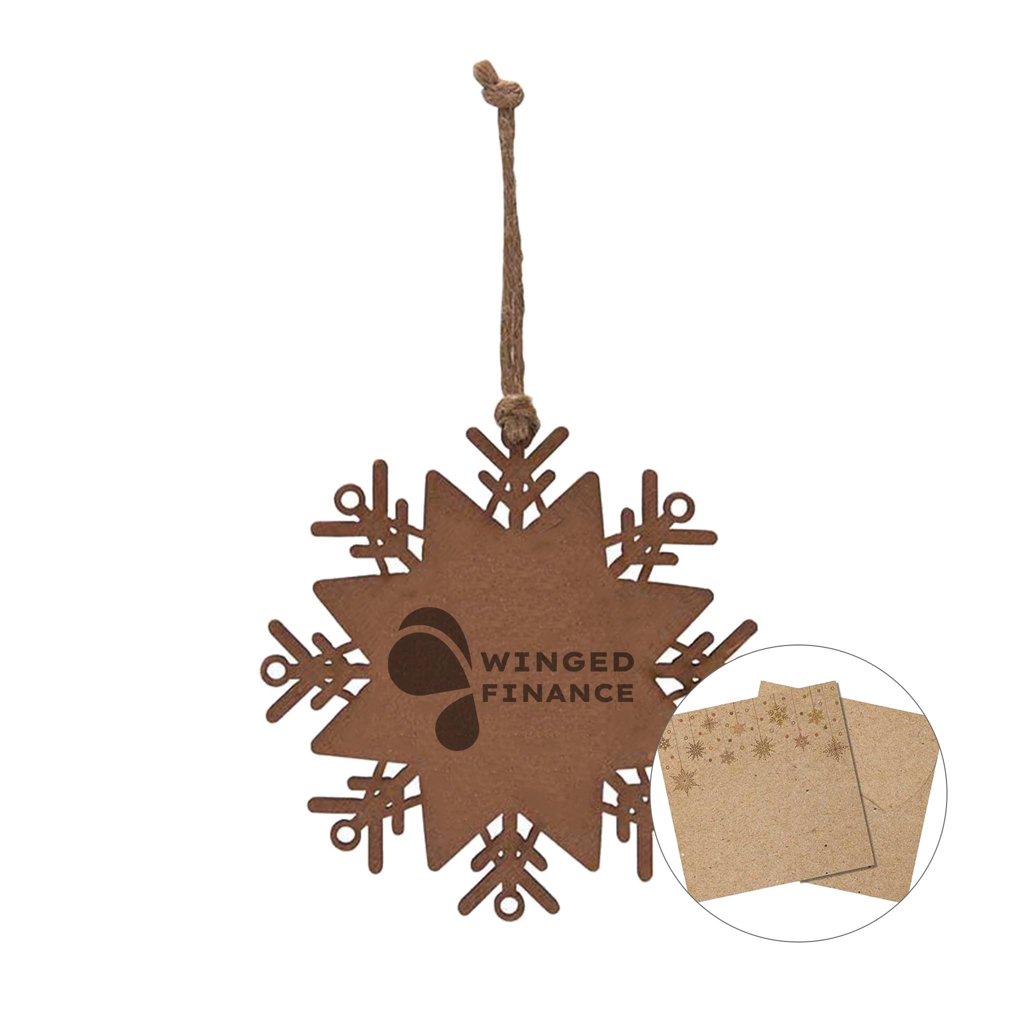 Wood Ornament-Snowflake  Imprinted with Logo (Q781332)
