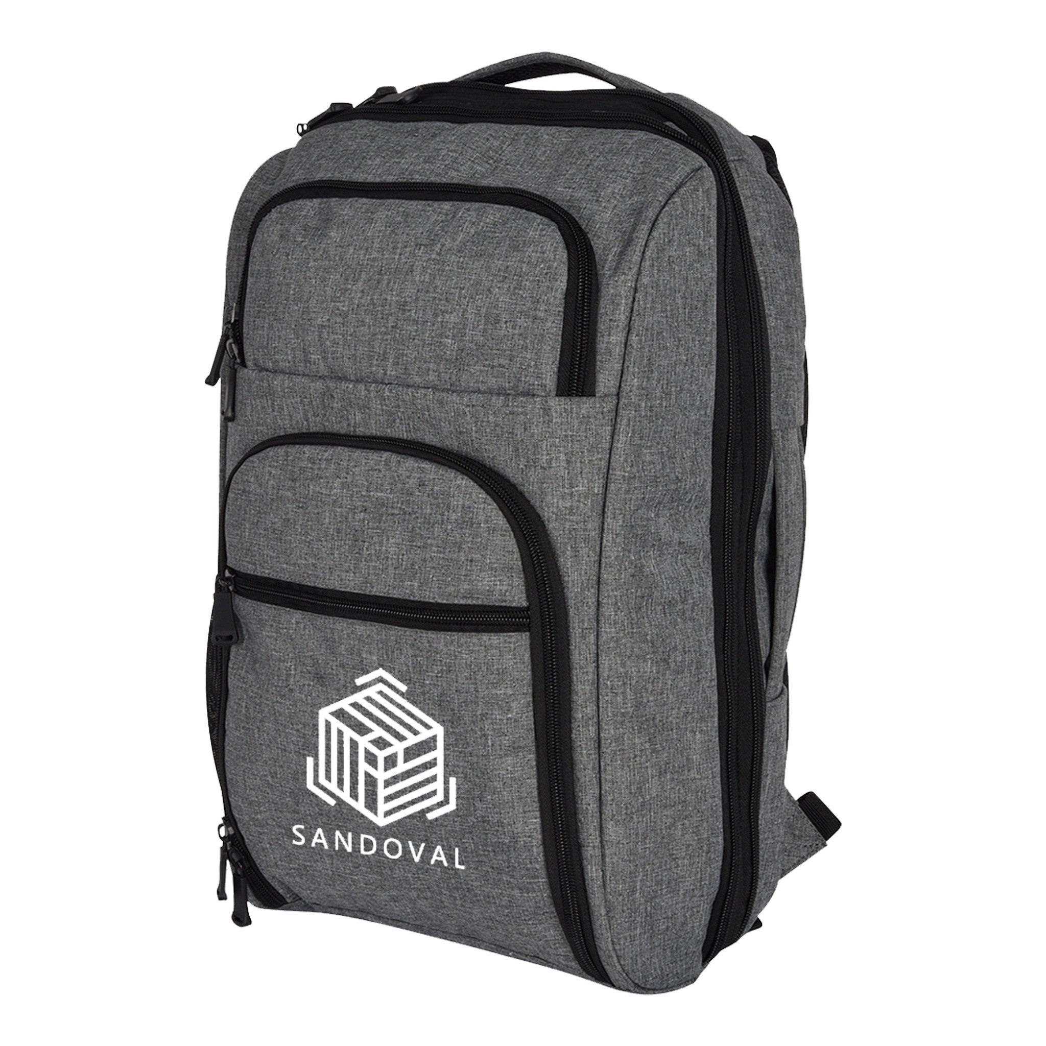 Heathered RFID Laptop Backpack & Briefcase  Imprinted with Logo (Q785911)