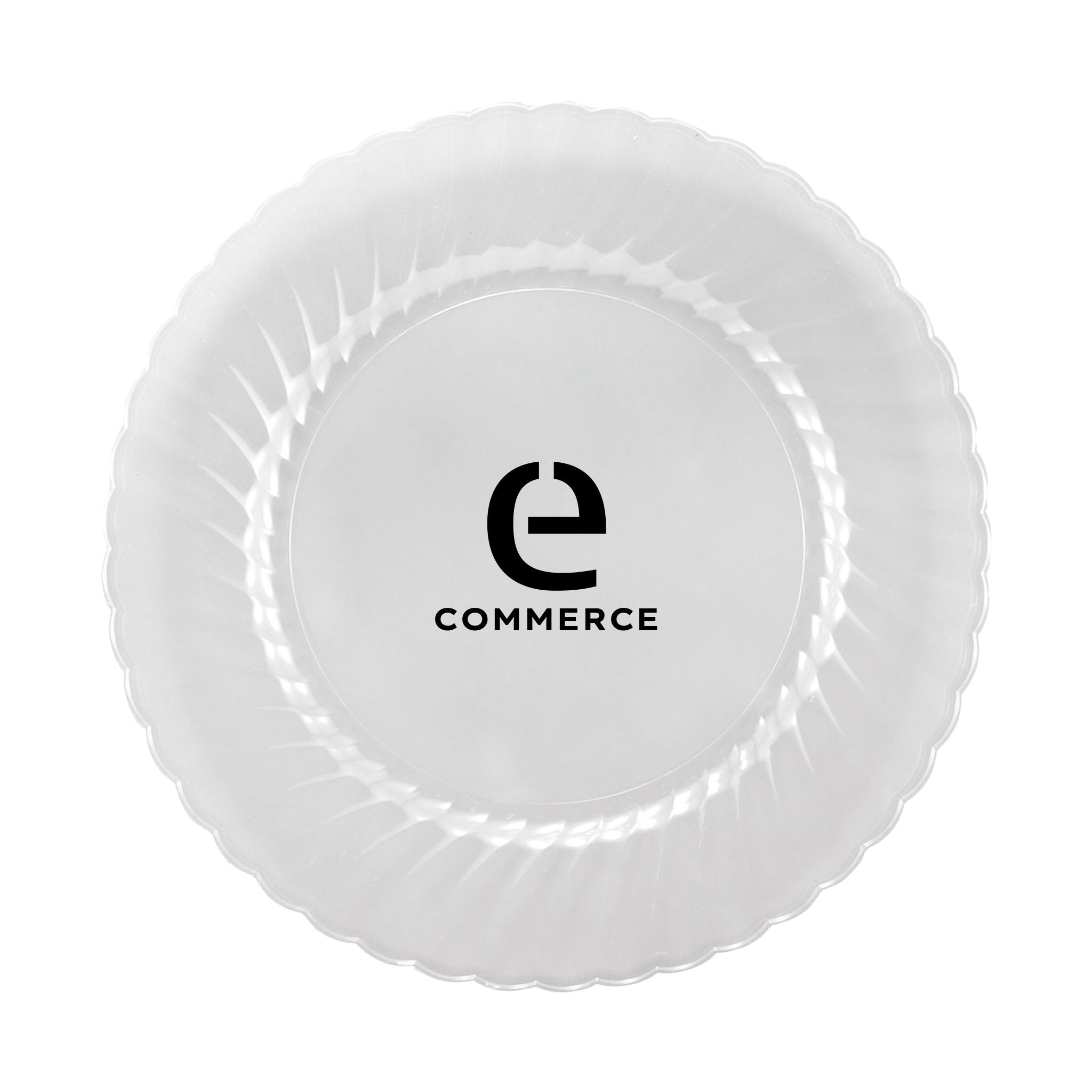 10 Inch Classicware® Clear Plastic Plates  Imprinted with Logo (Q786011)