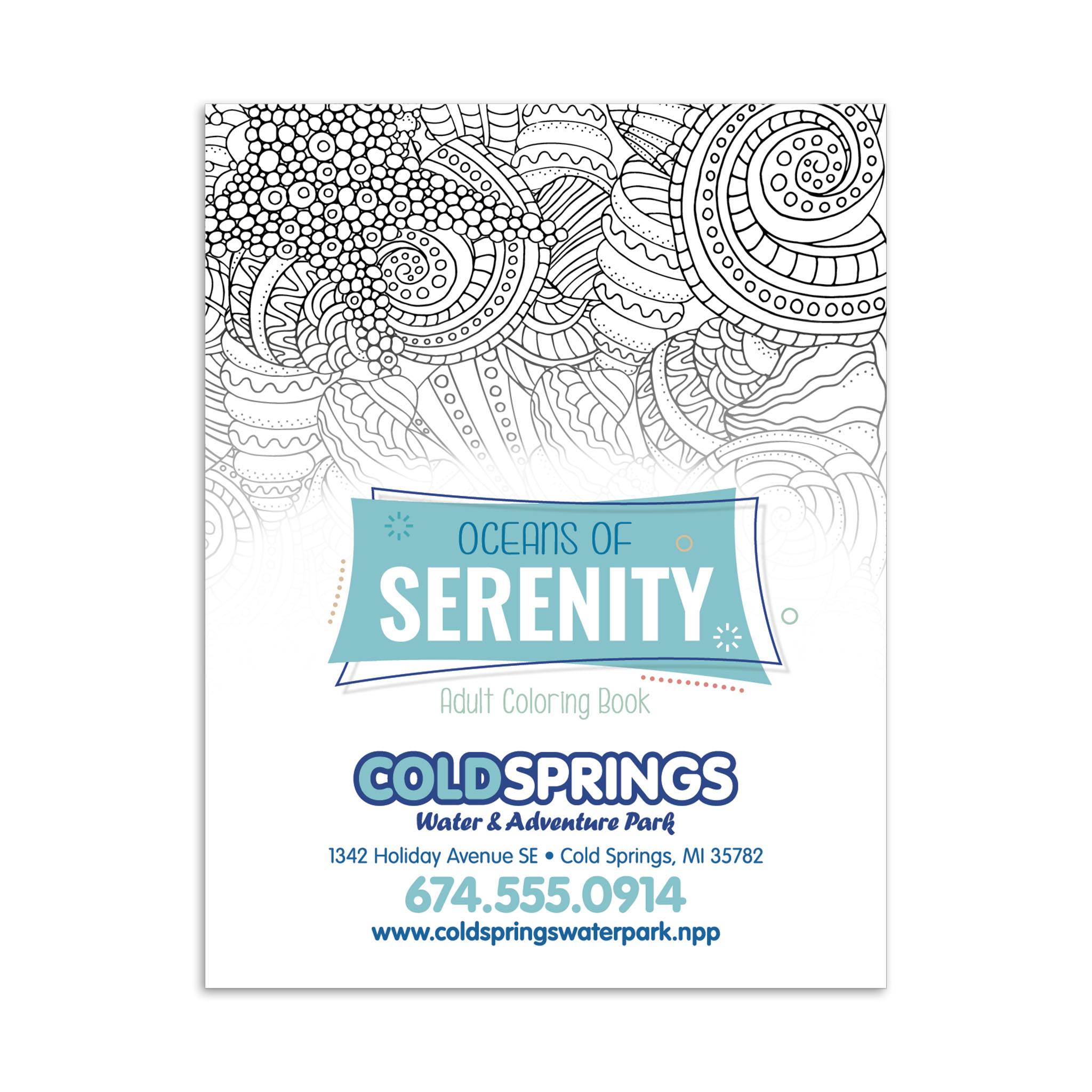 Good Value™ Oceans of Serenity Adult Coloring Book  Imprinted with Logo (Q792532)