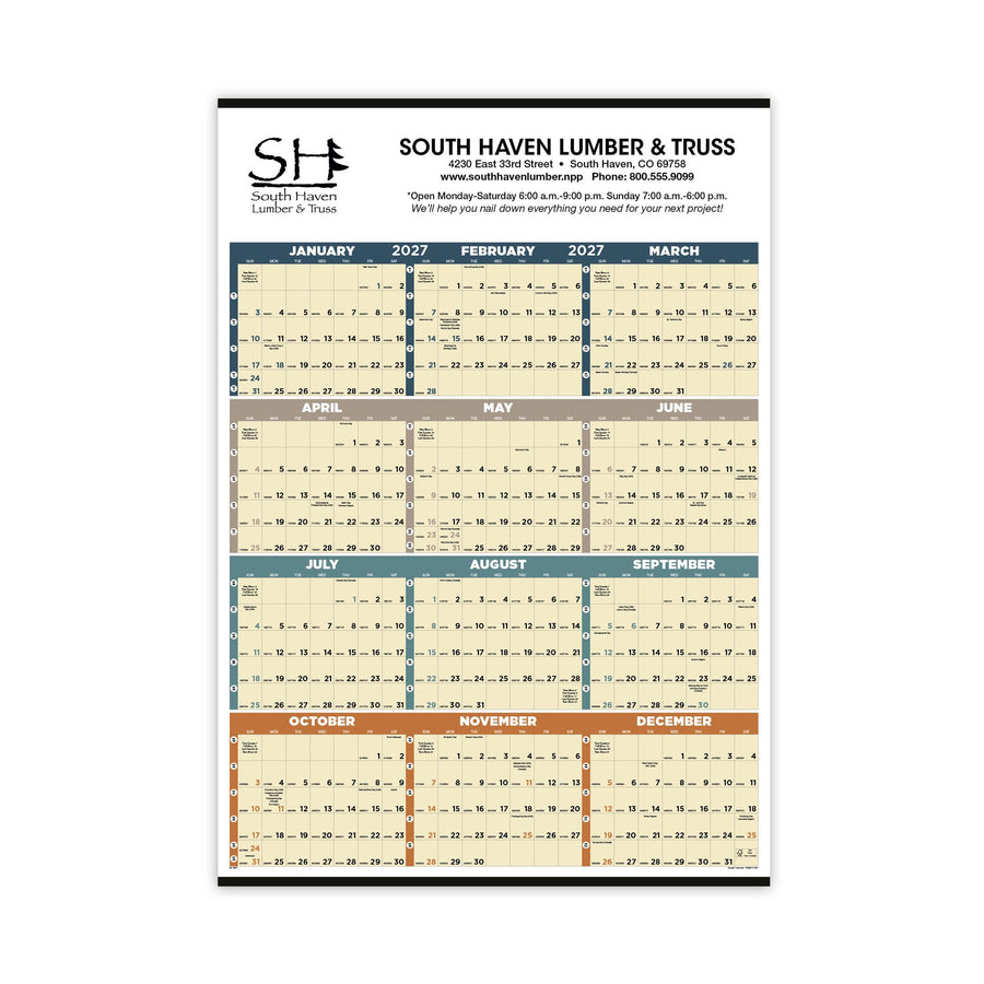 Time Management Span-A-Year Calendars Non-Laminated (Q793722)
