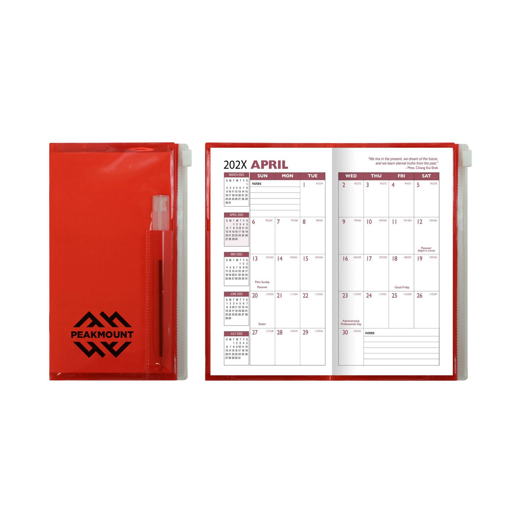 Academic Zip Back Planner - Translucent Color  Imprinted with Logo (Q798222)