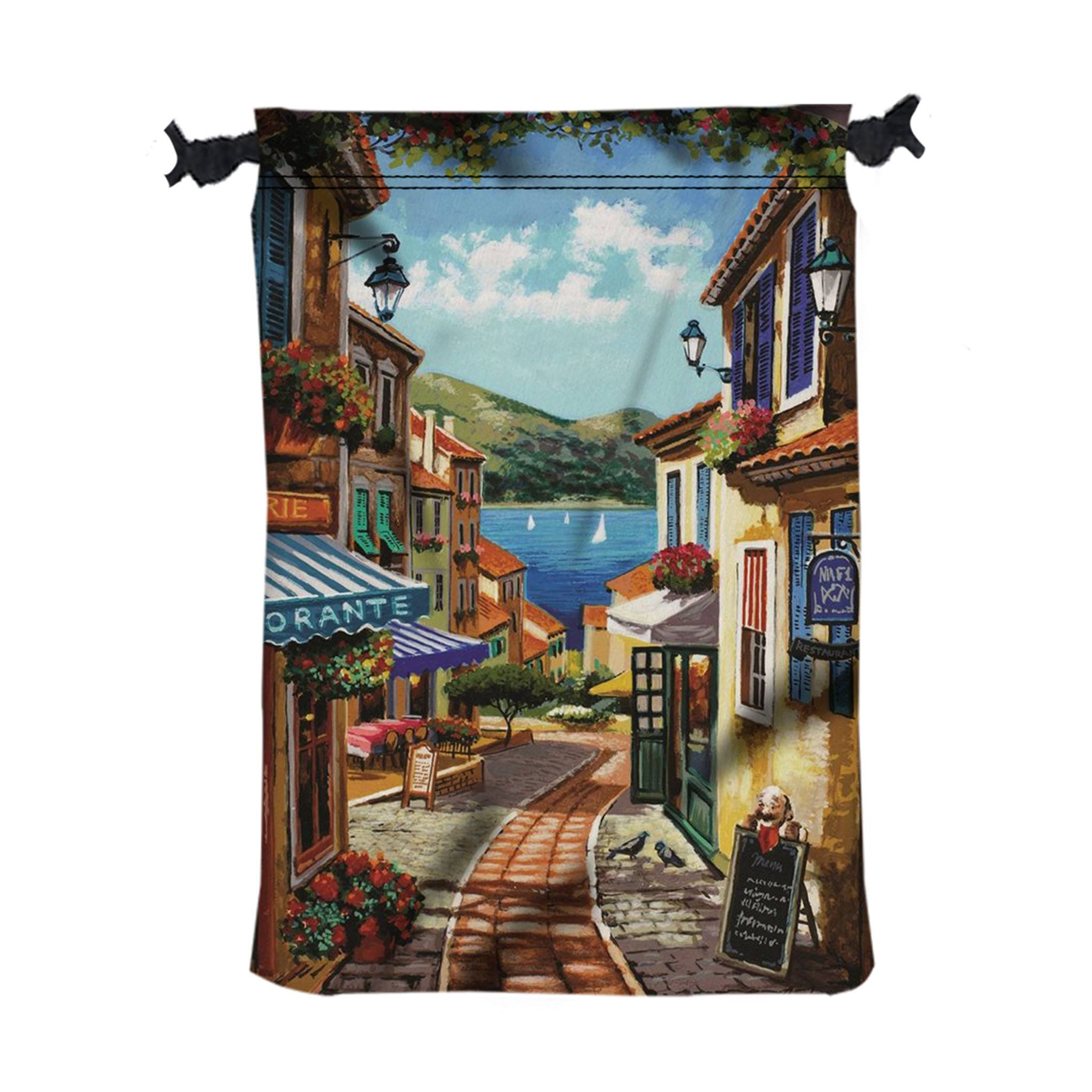 11 W x 16 H Inch Polyester Drawstring Bag  Imprinted with Logo (Q800822)