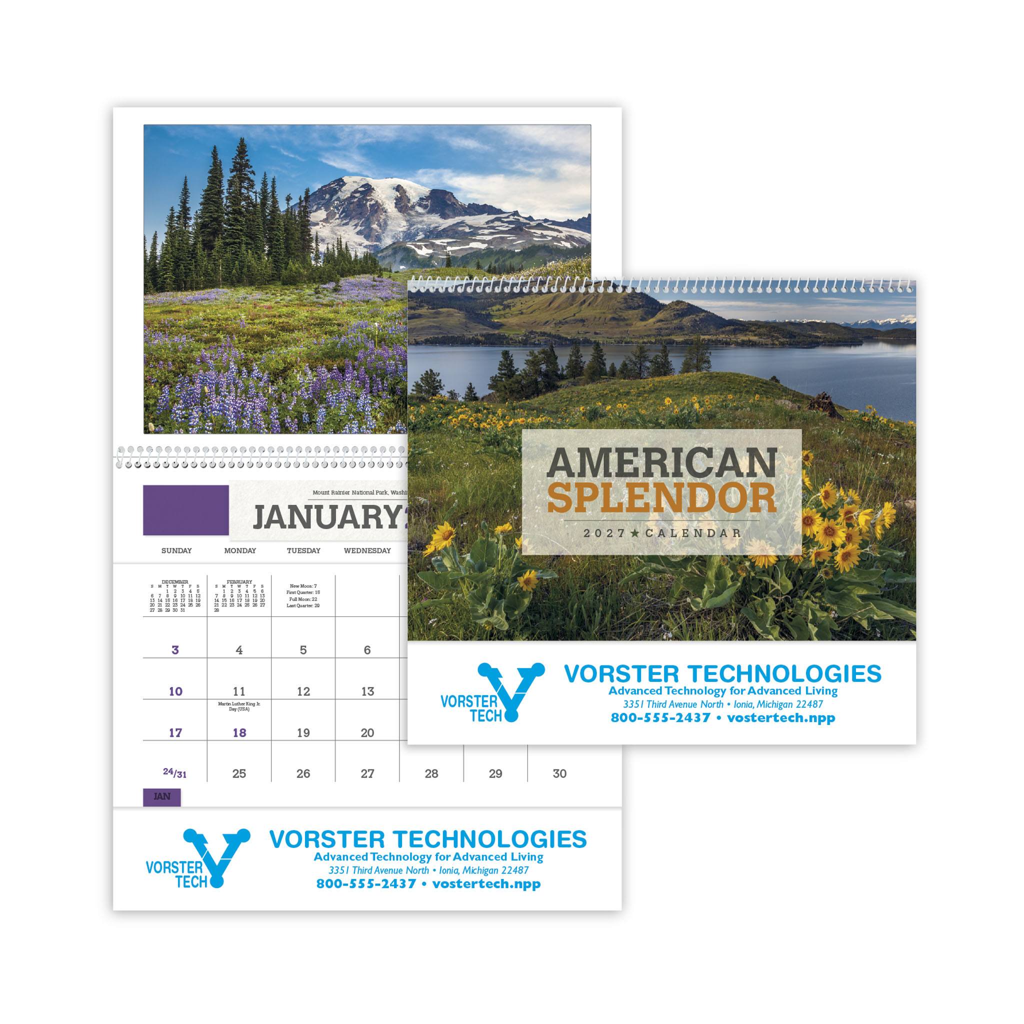 American Splendor Pocket Calendar  Imprinted with Logo (Q804722)