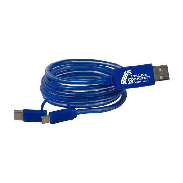 Payson 3-in-1 LED Lighted Cell Phone Charging Cable  Imprinted with Logo (Q808022)