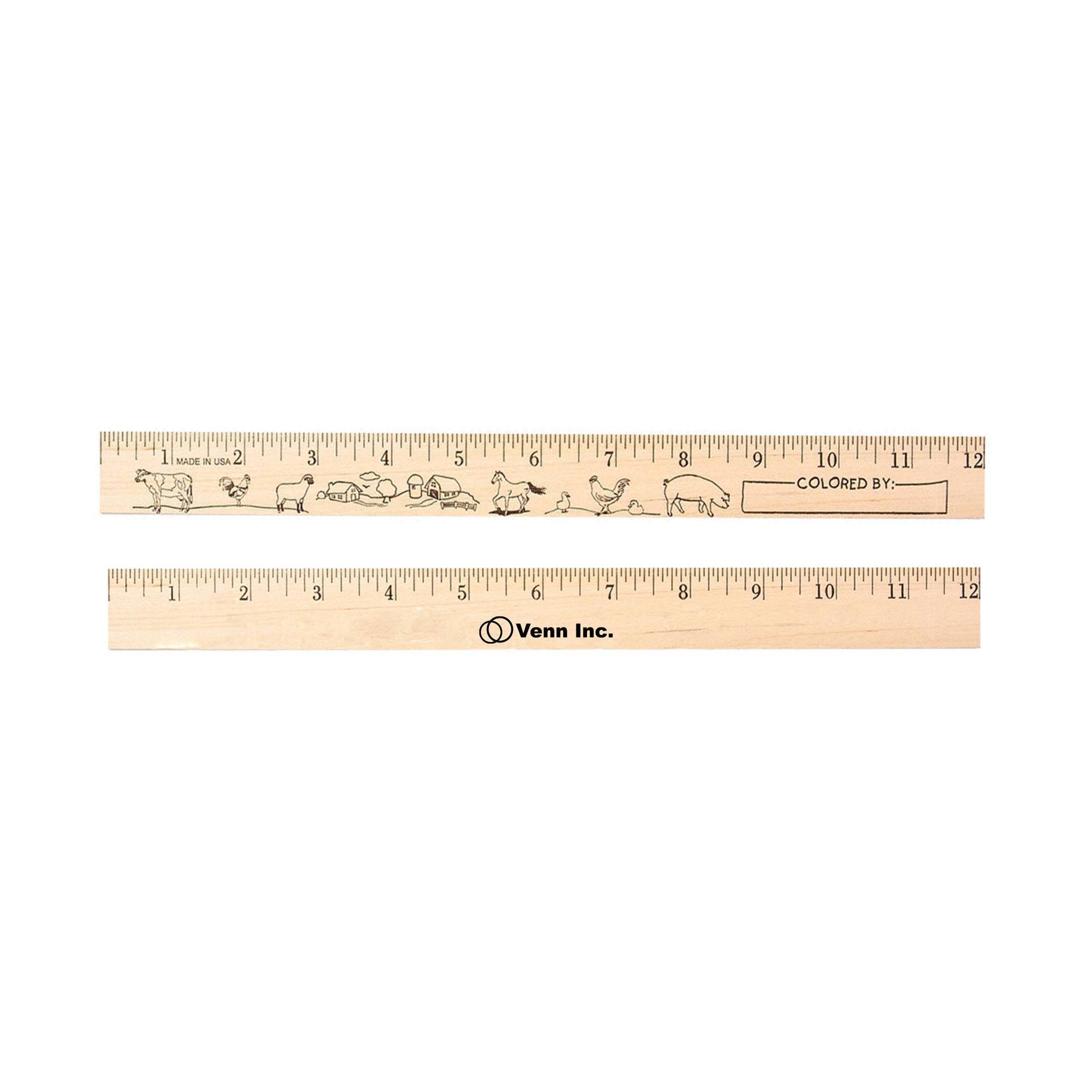 Farm Animals "U" Color Rulers with Natural Wood Finish (Q808411)