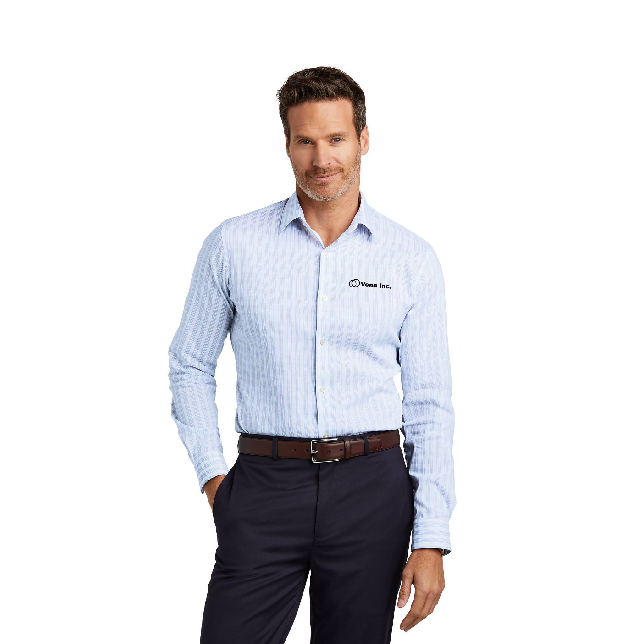 Brooks Brothers® Tech Stretch Patterned Shirt  Imprinted with Logo (Q809722)
