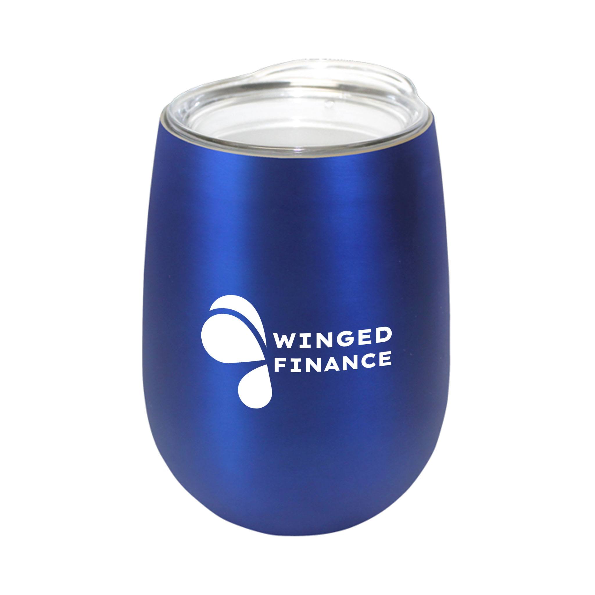 12 Oz. Halcyon® Stainless Steel Wine Glasses  Imprinted with Logo (Q810911)