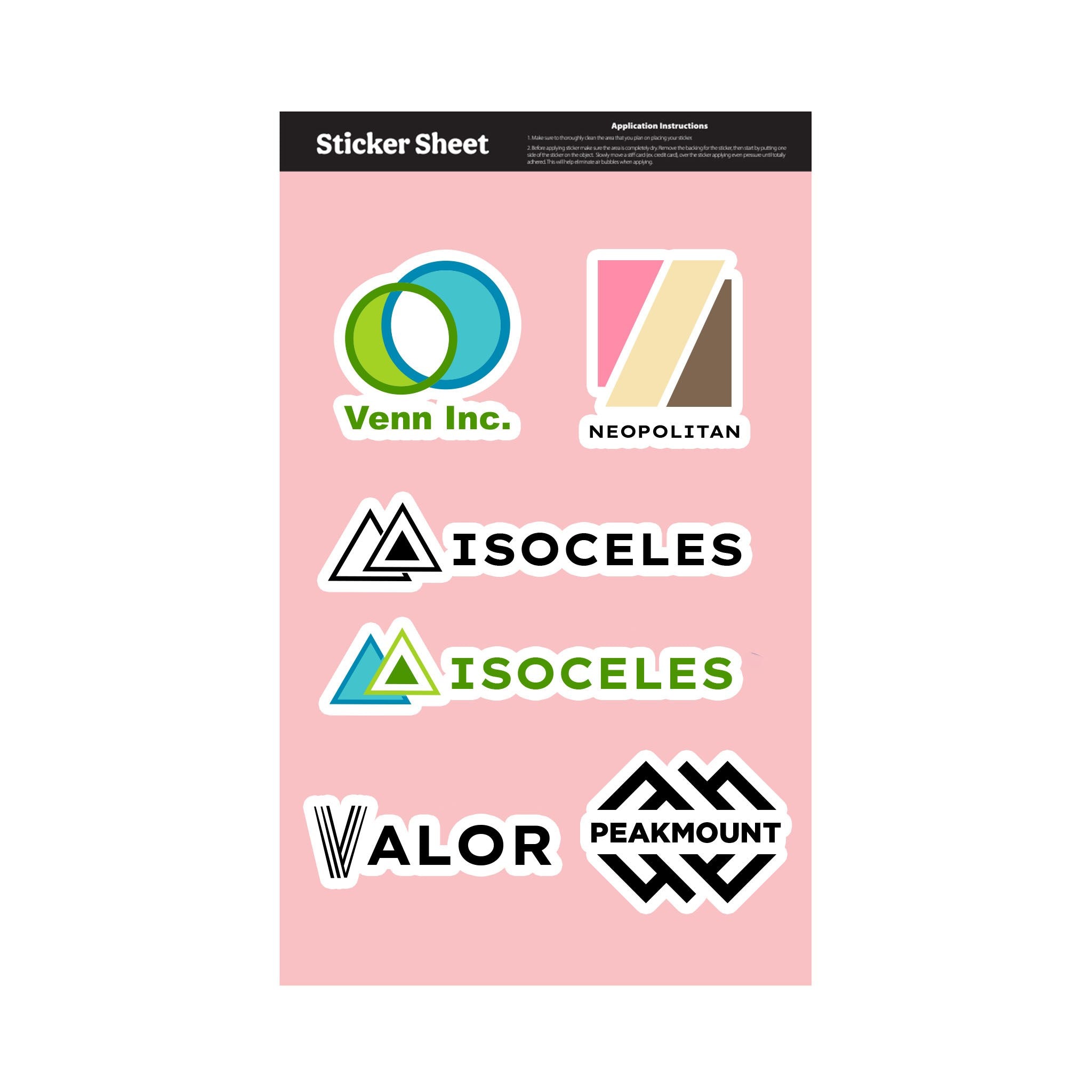 11.5 x 7 Inch Sticker Sheet Custom Shapes  Imprinted with Logo (Q811022)