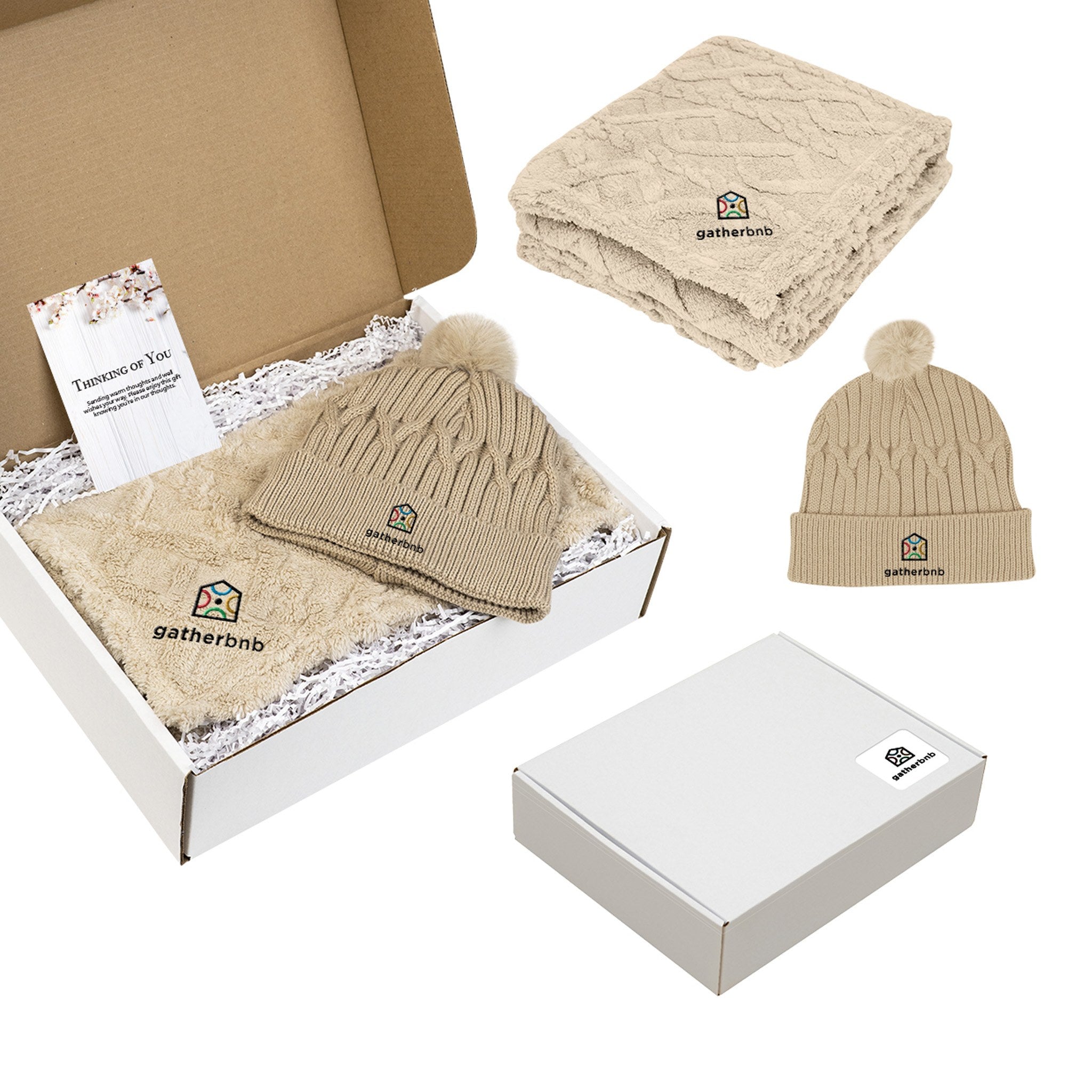 Bundle Up Beanie & Blanket Gift Set  Imprinted with Logo (Q811432)