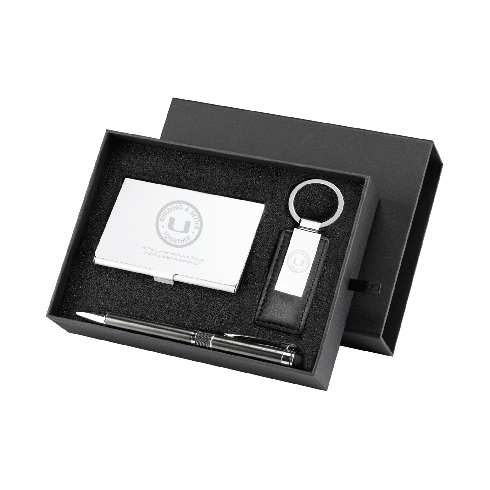 Embassy Card Holder Pen and Keyring Gift Set  Imprinted with Logo (Q811532)