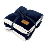 Mink Sherpa Blanket - Navy  Imprinted with Logo (Q812922)