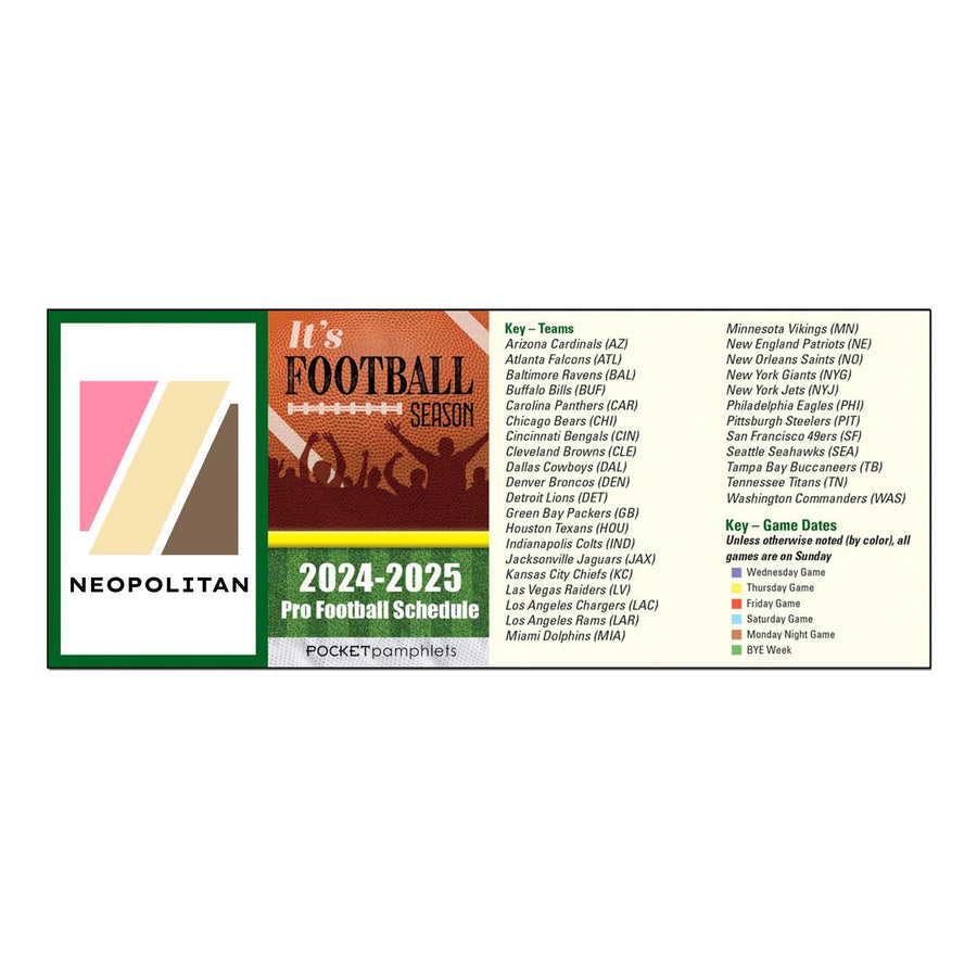 Pro Football Schedule Pocket Pamphlet (Q814222)