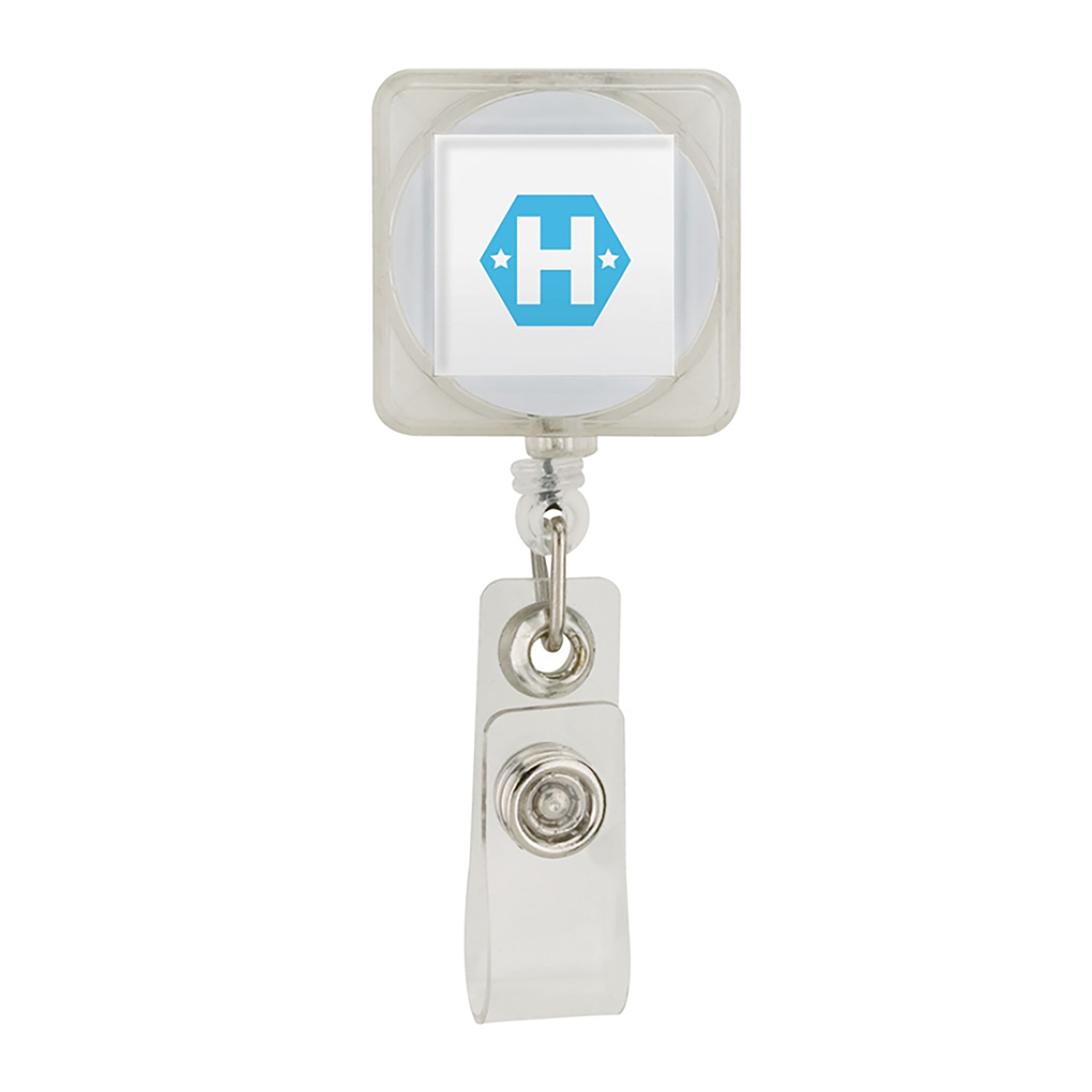 Plastic Badge Holder with Clip  Imprinted with Logo (Q814311)