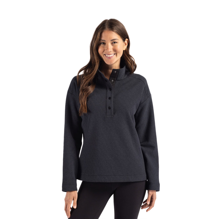 Cutter & Buck Hunts Point Eco Fleece Womens Snap Pullover (Q814332)
