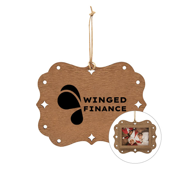 Wood Frame Photo Ornament  Imprinted with Logo (Q814922)