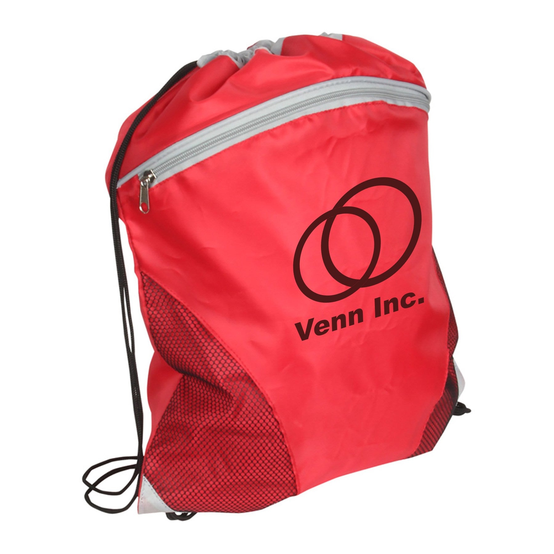 Cyclone Mesh Curve Drawstring Backpacks  Imprinted with Logo (Q816711)