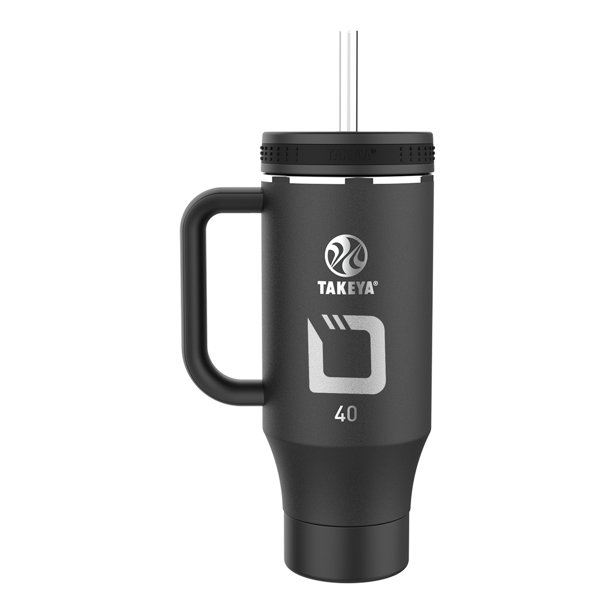 40 Oz. Takeya® Straw Tumbler With Handle - Laser Engrave  Imprinted with Logo (Q817022)