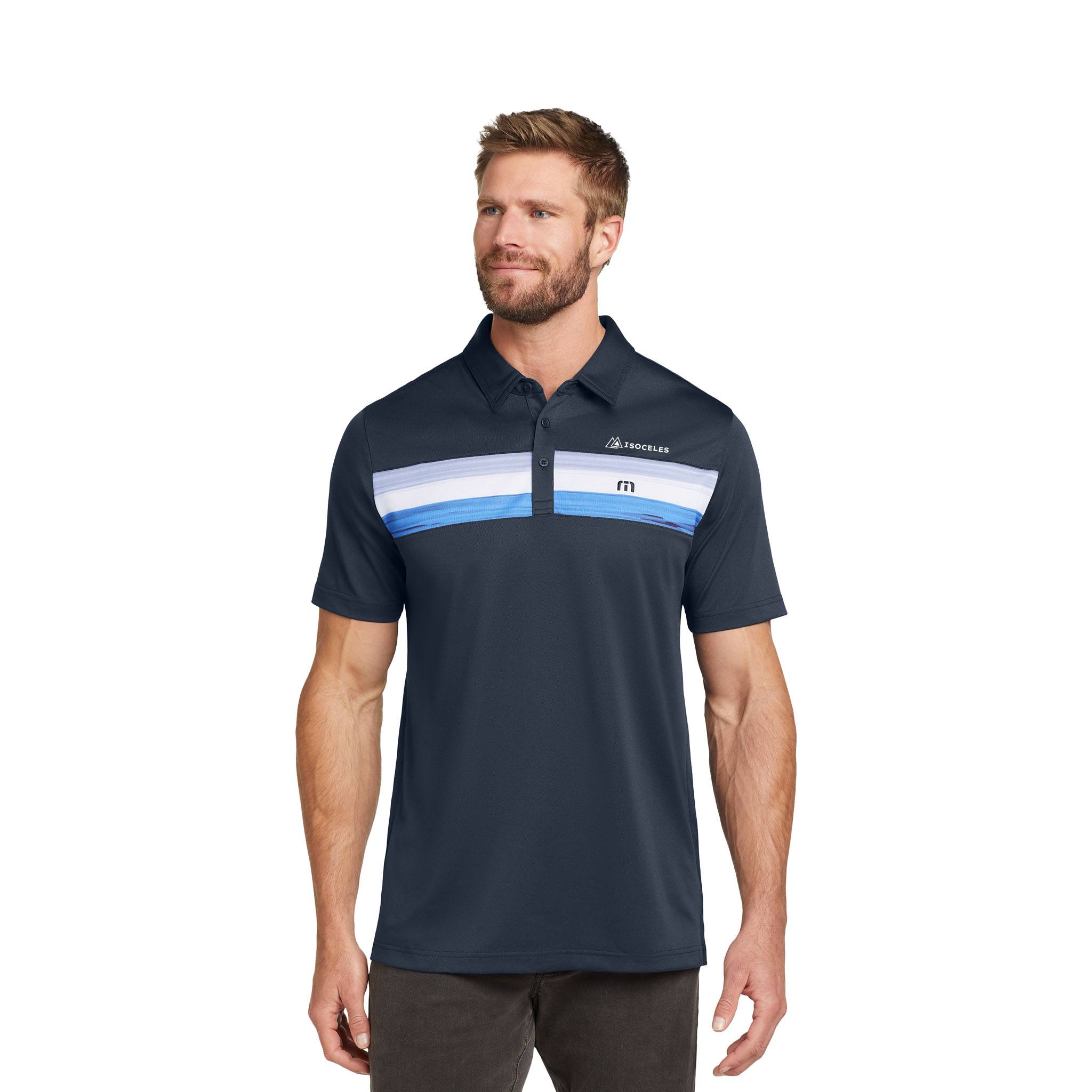 TravisMathew Cabana Chest Stripe Polo  Imprinted with Logo (Q819722)