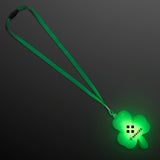 Big Light Up Shamrock Necklace for St. Paddy's Day  Imprinted with Logo (Q820332)