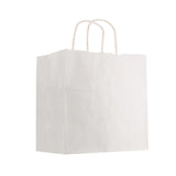 10" x 10" Kraft Paper White Shopping Bag (Q821111)
