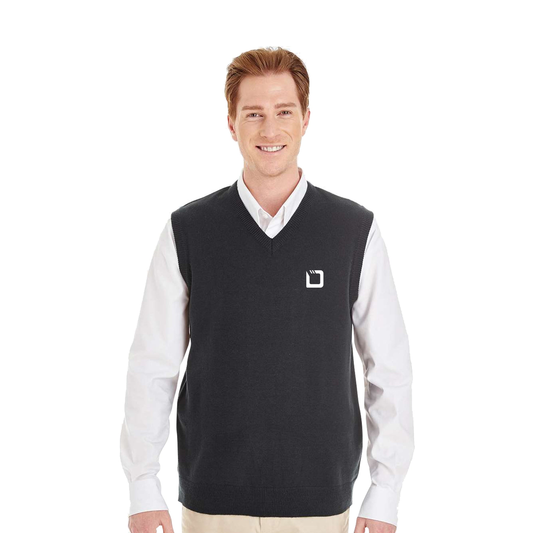 Harriton Men's Pilbloc™ V-Neck Sweater Vest  Imprinted with Logo (Q828922)