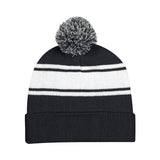 Acrylic Two-Tone Knit Pom Beanie with Cuff (Q829311)