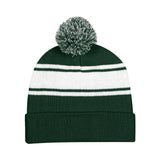 Acrylic Two-Tone Knit Pom Beanie with Cuff (Q829311)