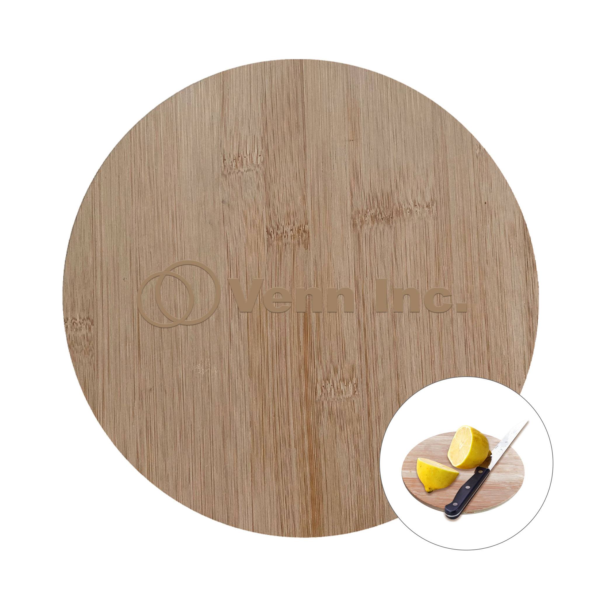 Round Bamboo Cutting Board  Imprinted with Logo (Q834522)