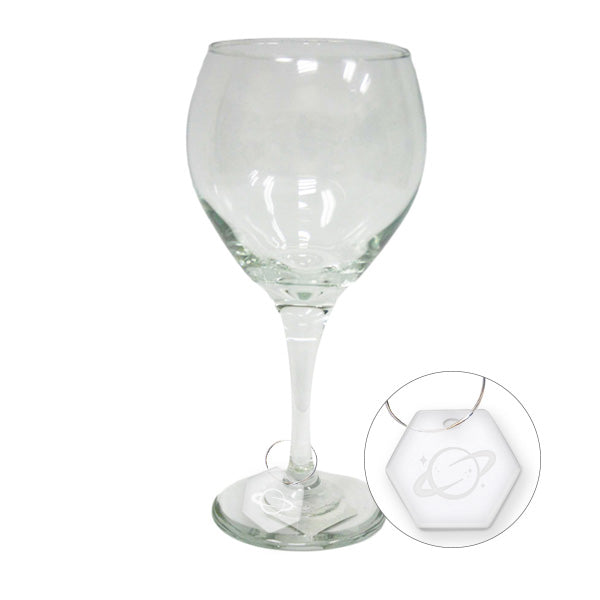 Hexagon Etched Acrylic Wine Charm (Q837922)
