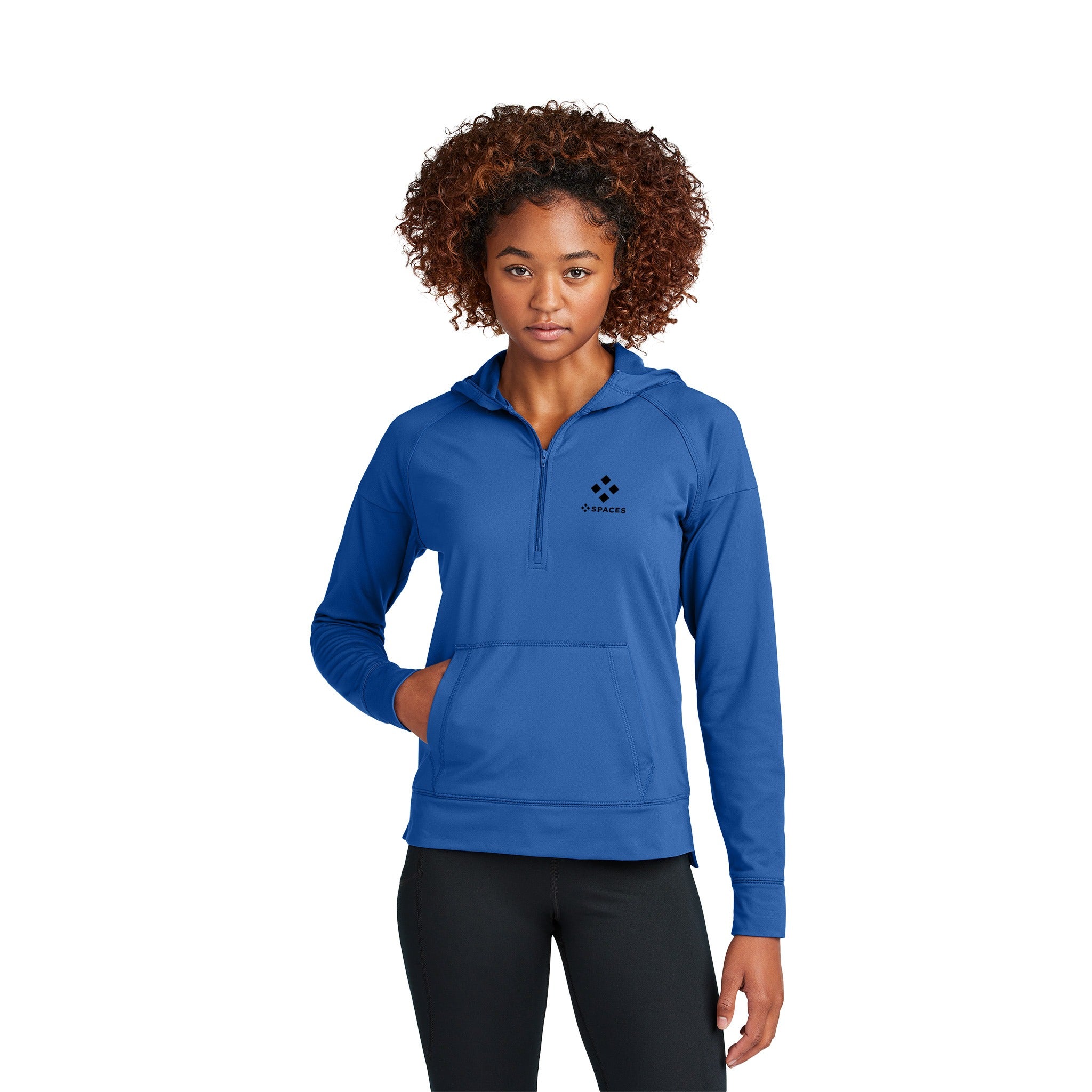 Sport-Tek® Ladies Sport-Wick® Stretch 1/2-Zip Hoodie  Imprinted with Logo (Q839922)