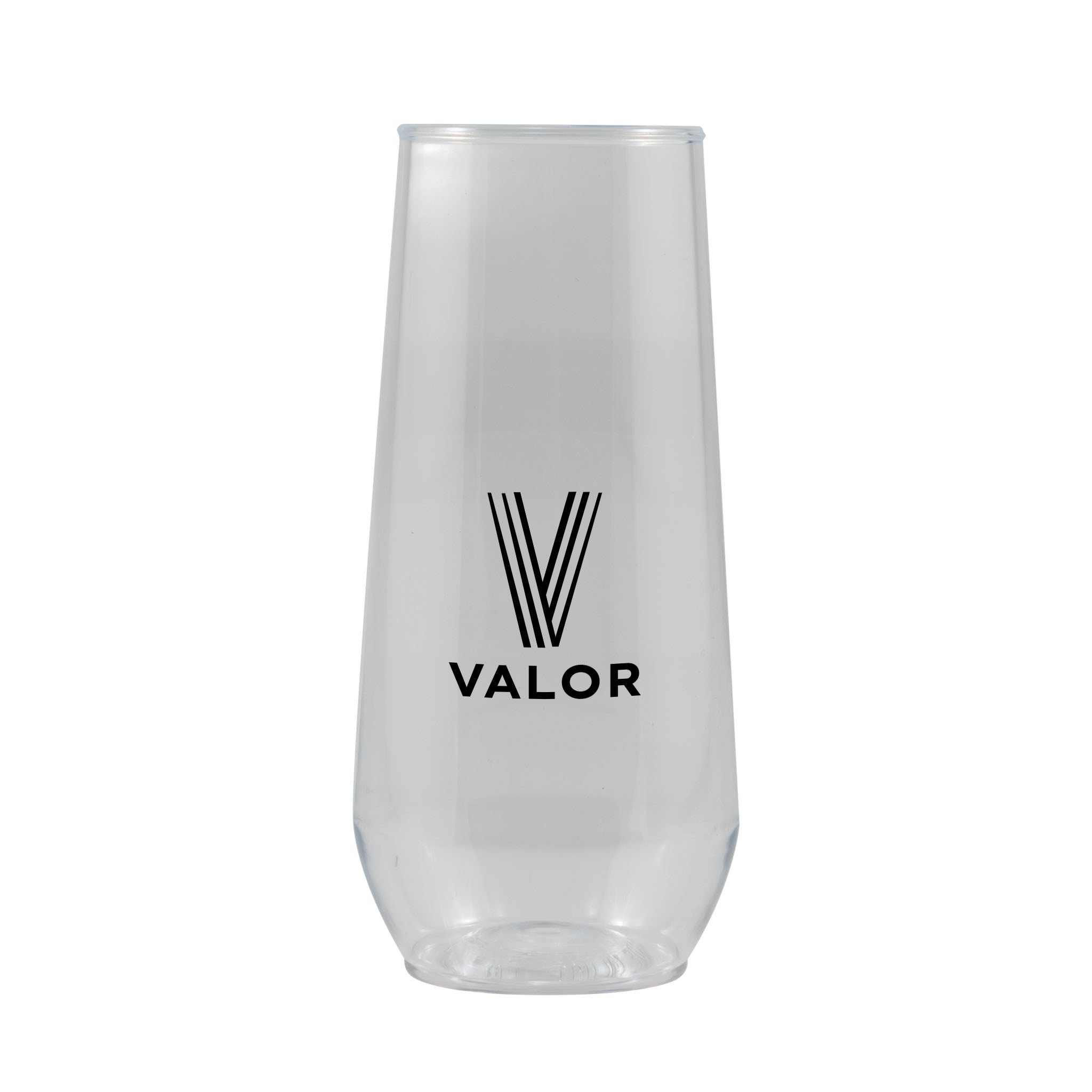 10 Oz. Clear Plastic Stemless Flute  Imprinted with Logo (Q842211)