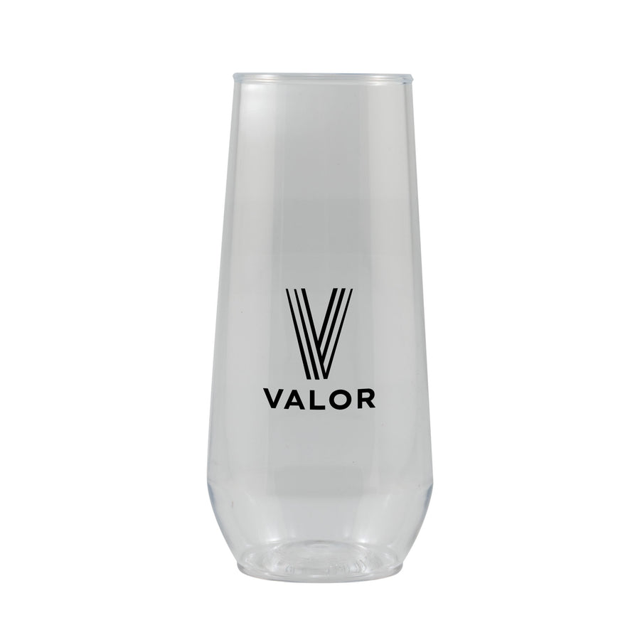 10 Oz. Clear Plastic Stemless Flute (Q842211)