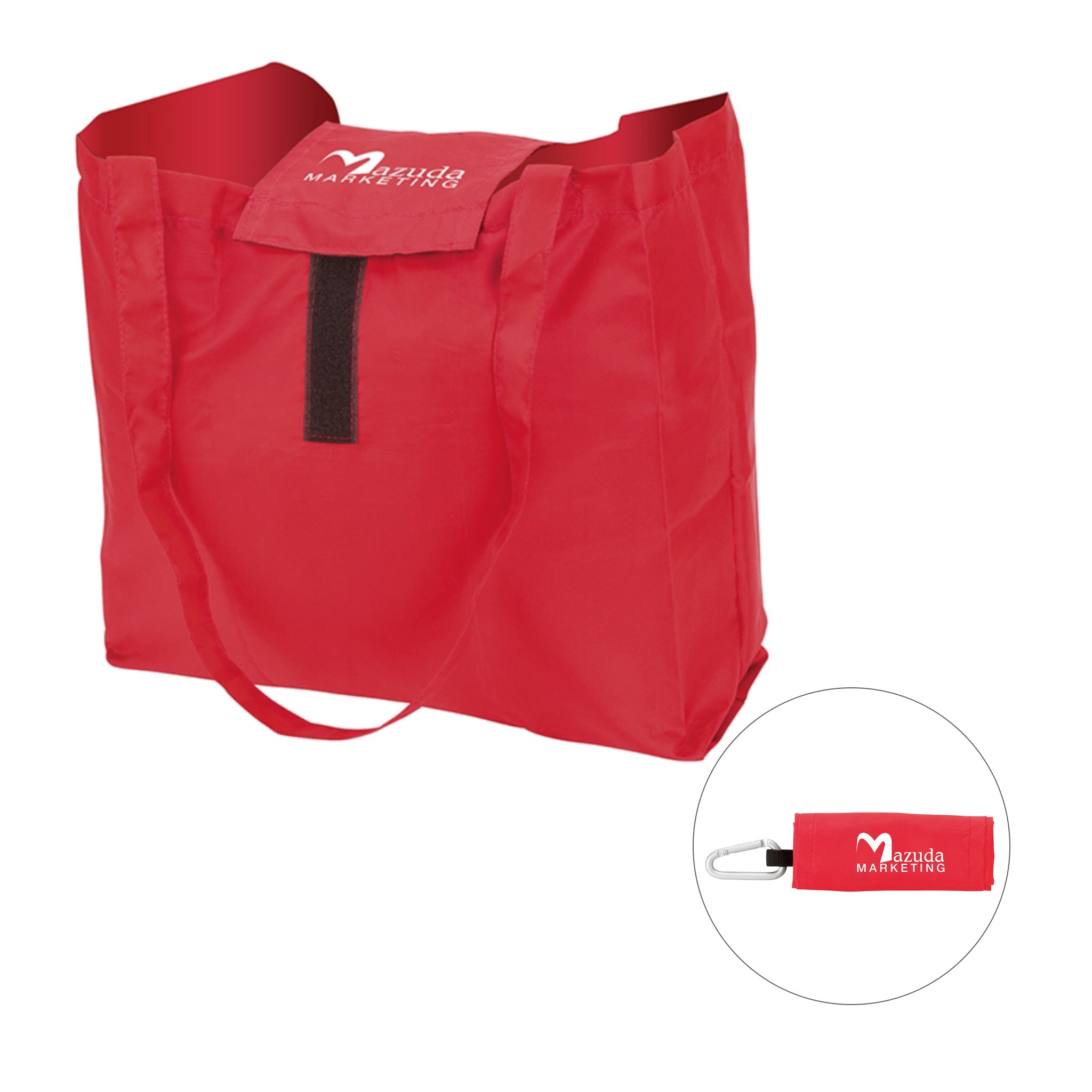 Foldable Tote with Carabiner Hook  Imprinted with Logo (Q844311)