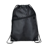 Robin Drawstring Polyester Bag with Front Zipper Pocket (Q844432)