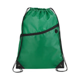 Robin Drawstring Polyester Bag with Front Zipper Pocket (Q844432)