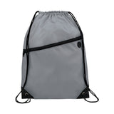 Robin Drawstring Polyester Bag with Front Zipper Pocket (Q844432)