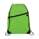 Robin Drawstring Polyester Bag with Front Zipper Pocket (Q844432)