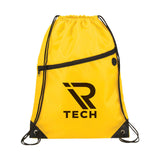 Robin Drawstring Polyester Bag with Front Zipper Pocket  Imprinted with Logo (Q844432)