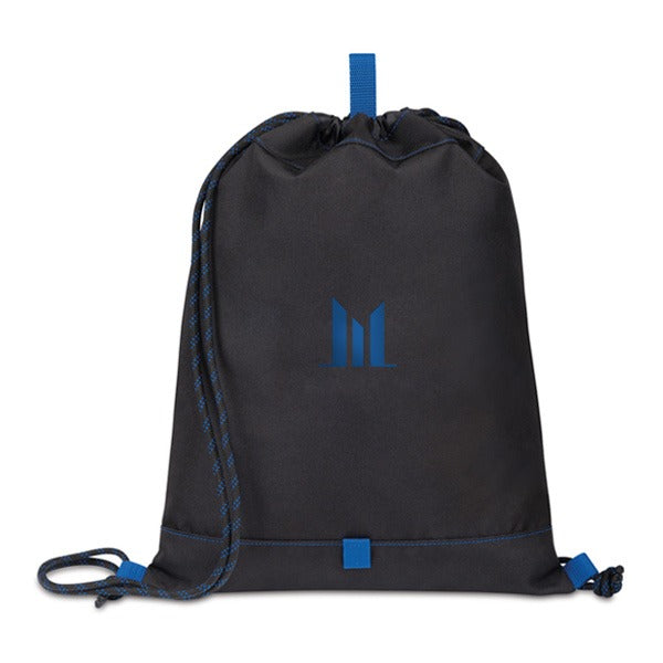 Repeat Recycled Poly Cinchpack - Royal Blue  Imprinted with Logo (Q844822)
