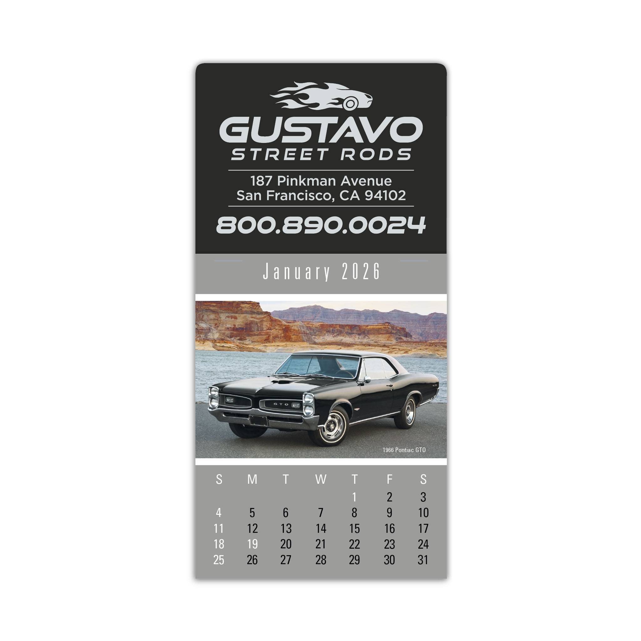 Press-N-Stick Cruisin' Cars Calendar  Imprinted with Logo (Q849122)