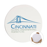 4 Pc. Round Ceramic Coaster Set With Wood Stand (Q849622)
